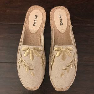 Soludos embroidered floral mule
